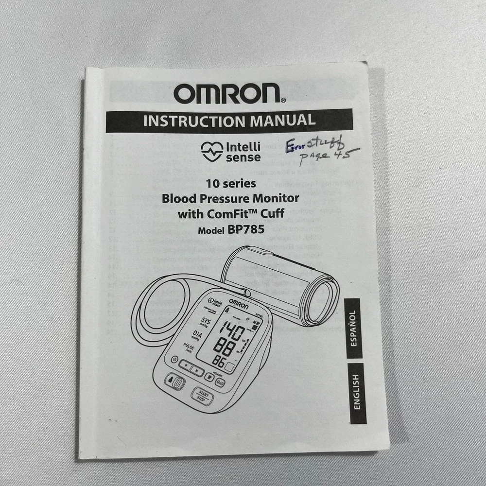 Omron 10 Series Blood Pressure Monitor Model BP785 IntelliSense ComFit Cuff Case